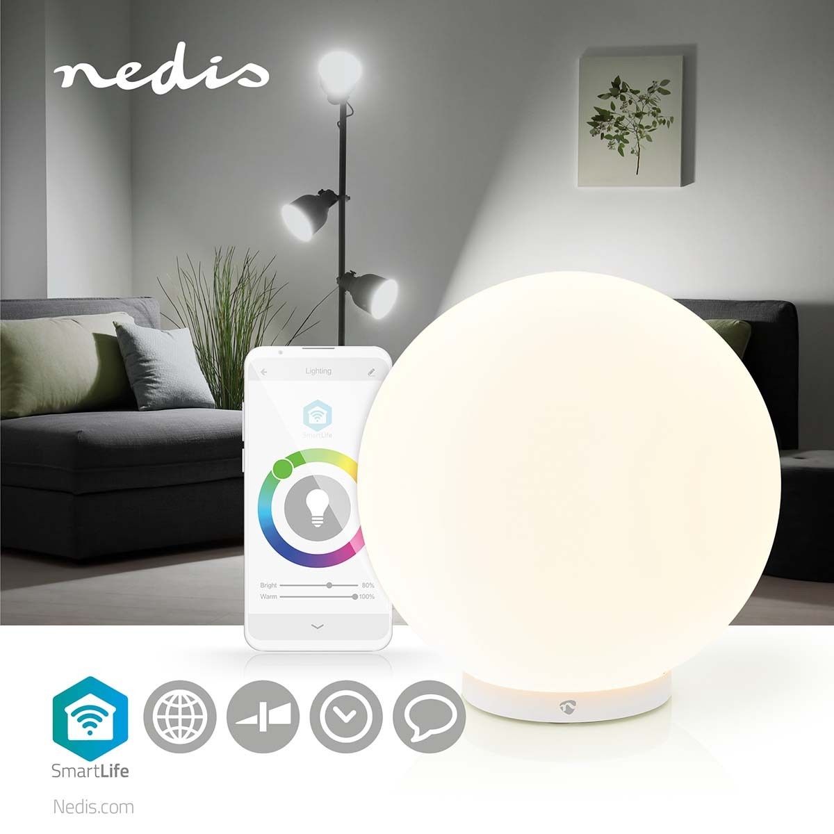 Nedis SmartLife Wi-Fi sfeerlamp / full-color en warm-wit tot koud-wit - Afbeelding 10