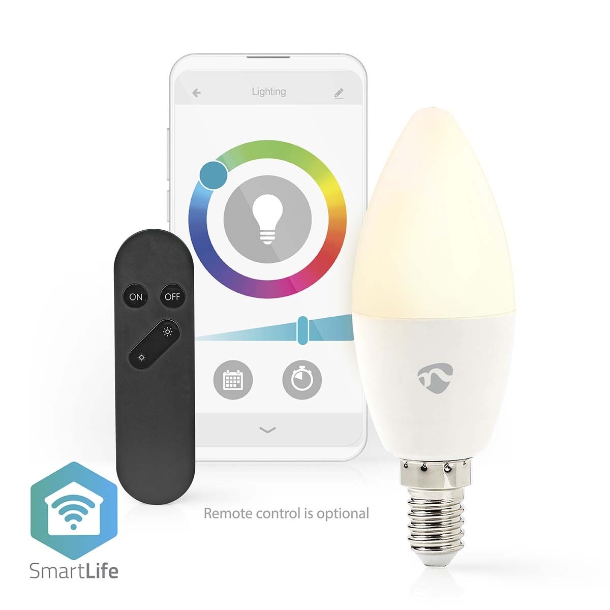 Nedis SmartLife Wi-Fi LED-lamp - E14 fitting / C37 vorm / full-color en warm-wit tot koud-wit - Afbeelding 4