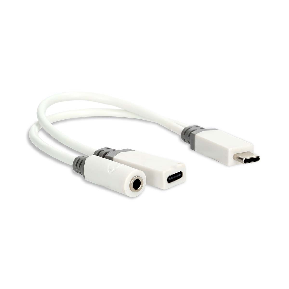 Nedis USB-C naar 3,5mm Jack en USB-C PD 60W adapter | actief | wit | 0,10 meter