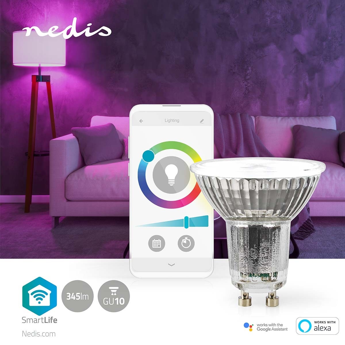 Nedis SmartLife Wi-Fi LED-lamp - GU10 fitting / full-color en warm-wit tot koud-wit - Afbeelding 10