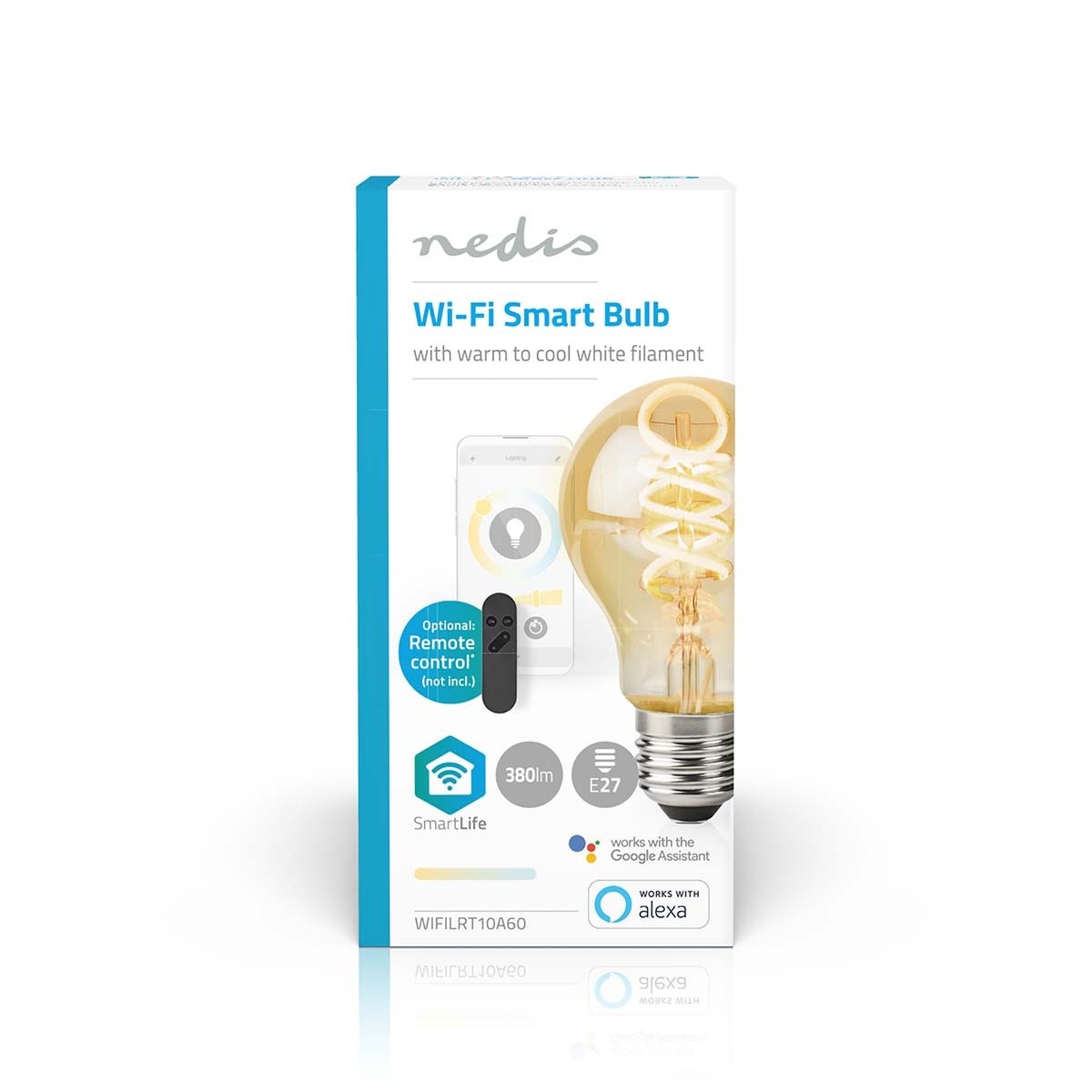 Nedis SmartLife Wi-Fi filament LED-lamp - E27 fitting - A60 vorm / warm-wit tot koud-wit (goud / glas) - Afbeelding 6