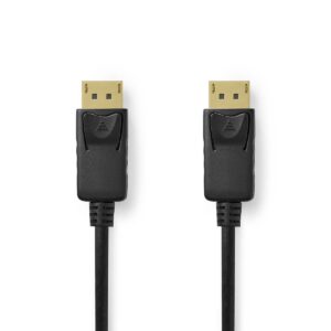 DisplayPort-Kabel | DisplayPort Male | DisplayPort Male | 8K@60Hz | Verguld | 1.00 m | Rond | PVC | Zwart | Doos