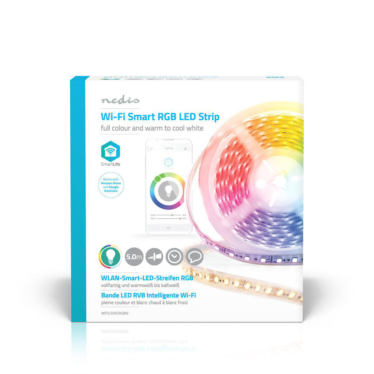 Nedis SmartLife Wi-Fi RGB LED strip - 5 m / full-color en warm-wit tot koud-wit - Afbeelding 10