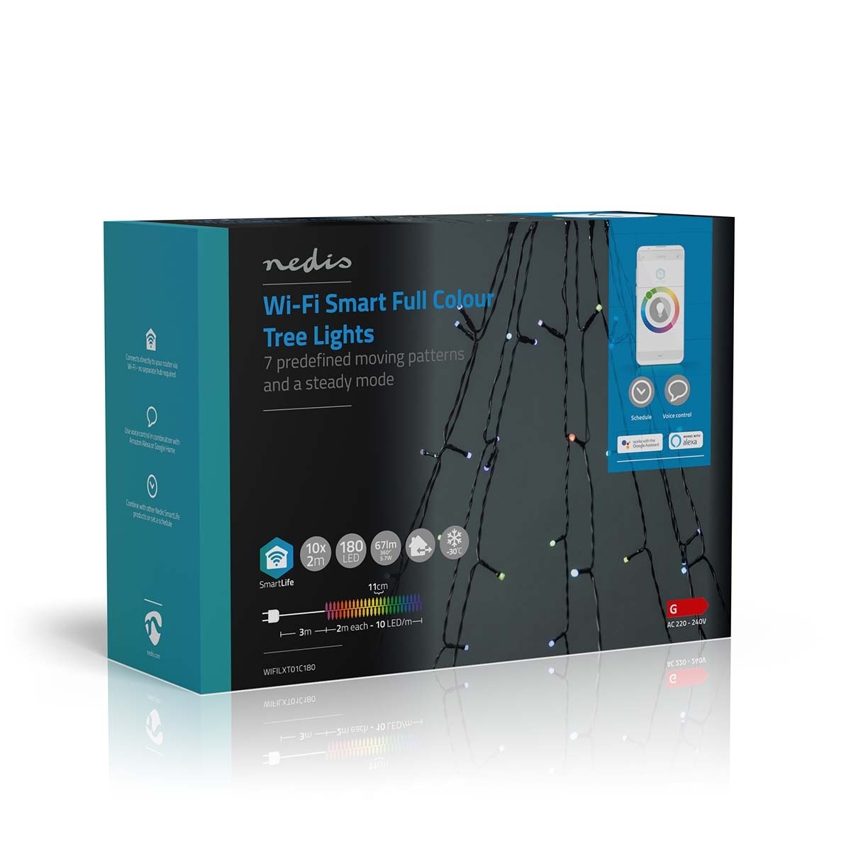 Nedis Smartlife Wi-Fi decoratieve LED-boomverlichting - 10x 2m - 180 LED's / full-color - Afbeelding 7
