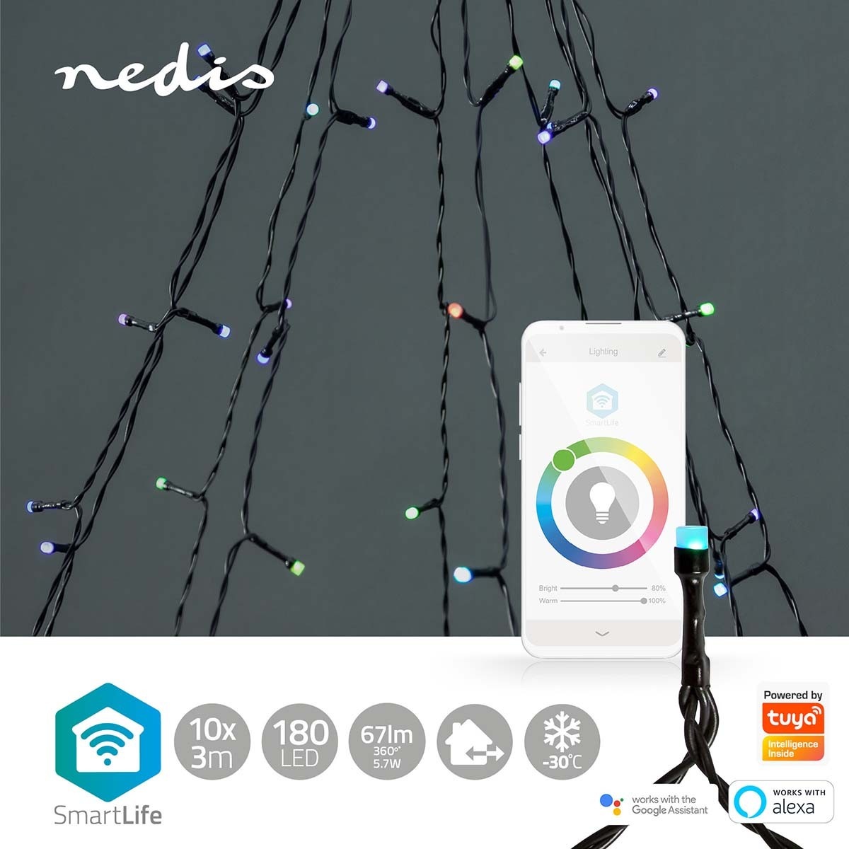 Nedis Smartlife Wi-Fi decoratieve LED-boomverlichting - 10x 2m - 180 LED's / full-color - Afbeelding 8
