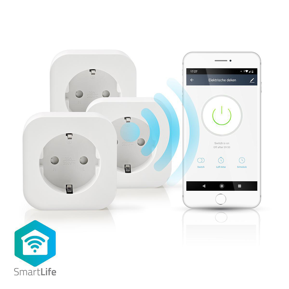 SmartLife Slimme Stekker | Wi-Fi | 2500 W | Randaarde stekker / Type F (CEE 7/7) | -10 - 45 °C | Android™ / IOS | Wit | 1 Stuks - Afbeelding 5
