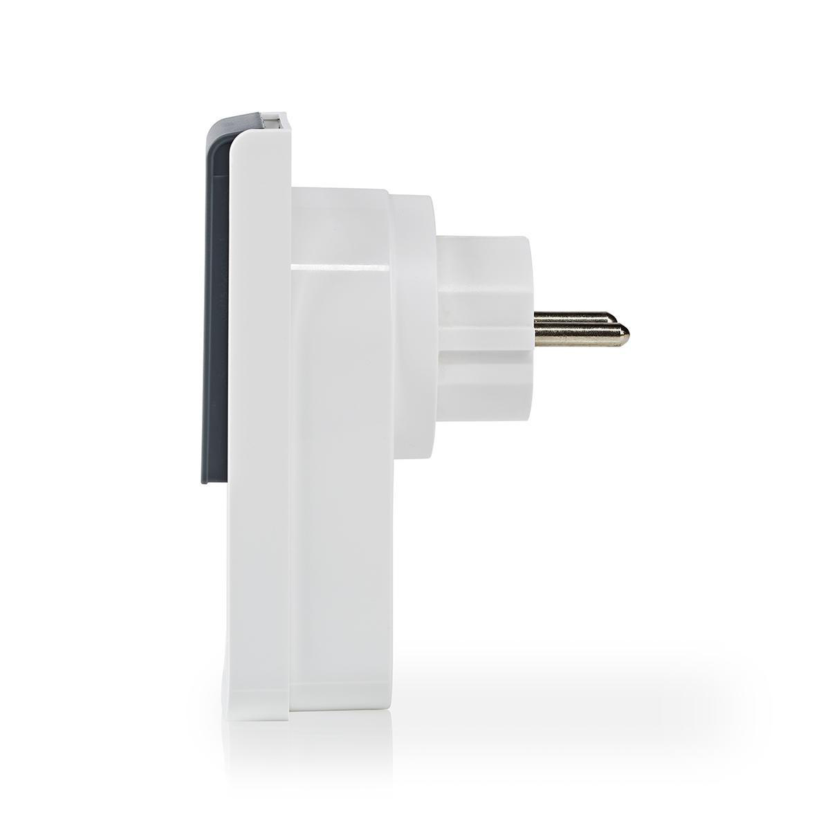 Nedis SmartLife Wi-Fi smart plug voor buiten (IP44) met stroommeter en schakelaar - 1 contact - max. 16A / wit - Afbeelding 3