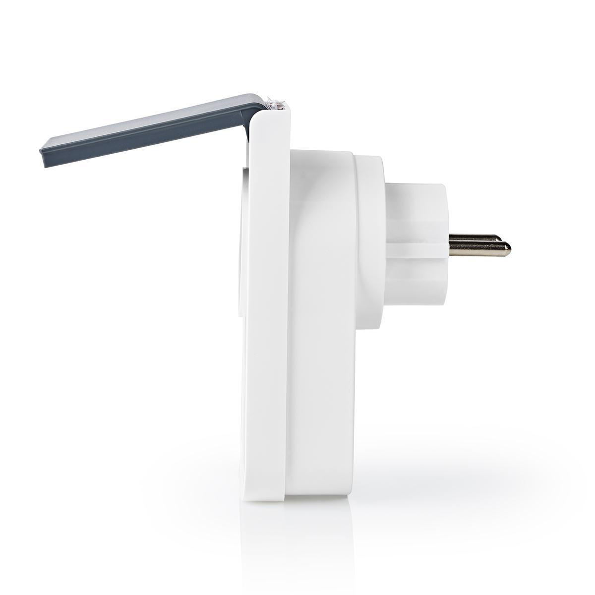 Nedis SmartLife Wi-Fi smart plug voor buiten (IP44) met stroommeter en schakelaar - 1 contact - max. 16A / wit - Afbeelding 4