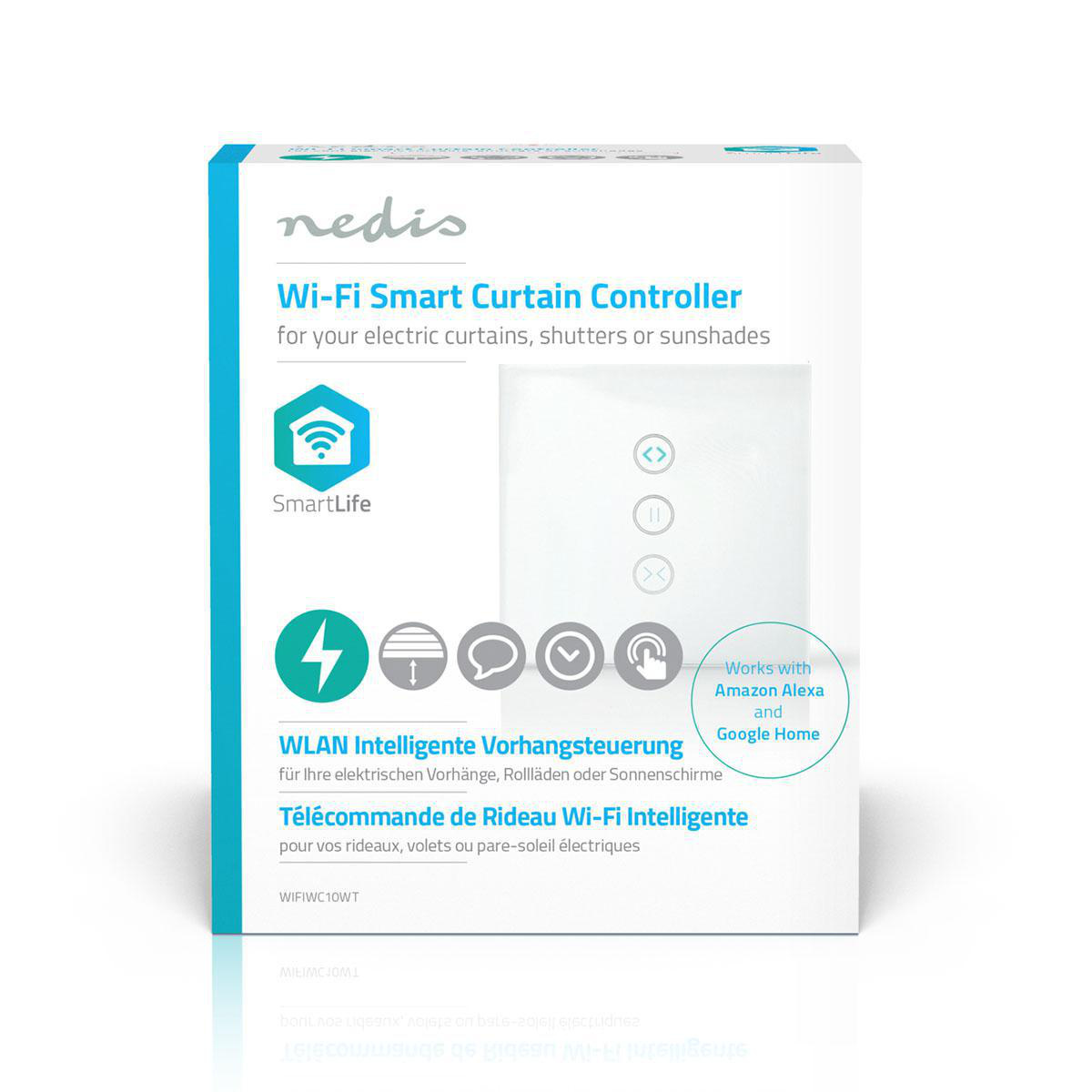 SmartLife Wandschakelaar | Wi-Fi | Gordijn / Sluiter / Zonnescherm | Muurmontage | 300 W | Android™ / IOS | Glas | Wit - Afbeelding 5
