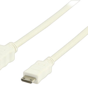 Mini HDMI - HDMI kabel - versie 1.4 (4K 30Hz) / wit - 1 meter