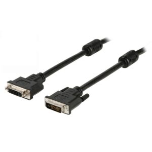 DVI-Kabel | DVI-I 24+5-Pin Male | DVI-I 24+5-Pins Female | 2560x1600 | Vernikkeld | 2.00 m | Recht | PVC | Zwart | Polybag