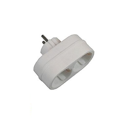 Stopcontact-Splitter | Type-F (CEE 7/7) | 250 V AC 50 Hz | Randaarde stekker / Type F (CEE 7/7) | 250 V AC 50/60 Hz | 16.0 A | 3500 W | Wit - Afbeelding 3