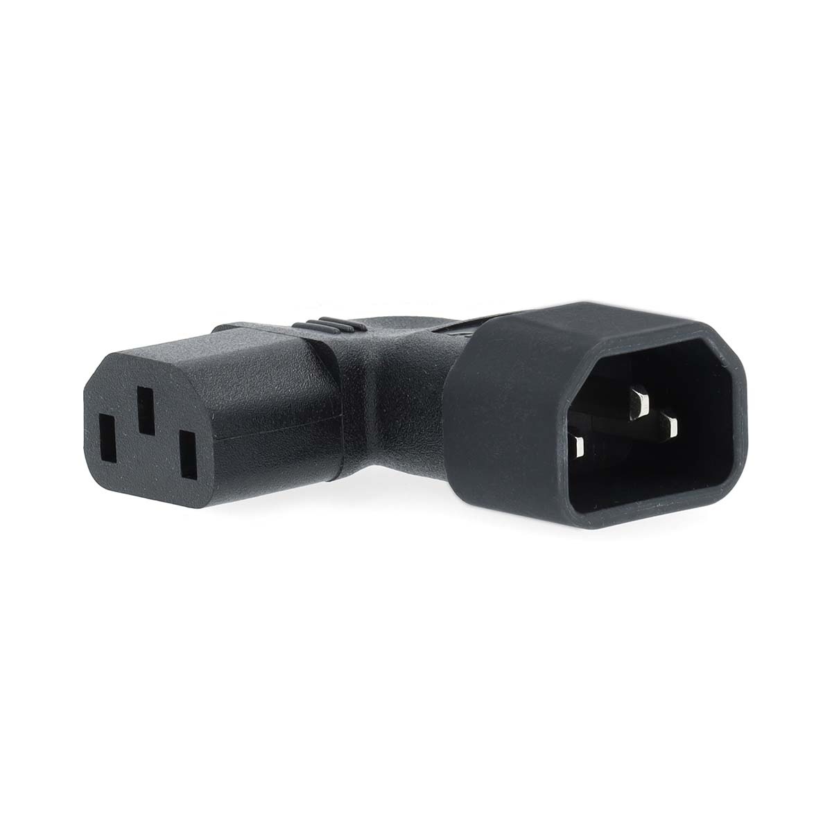 Nedis C13 (haaks/rechts) - C14 stroomadapter | zwart