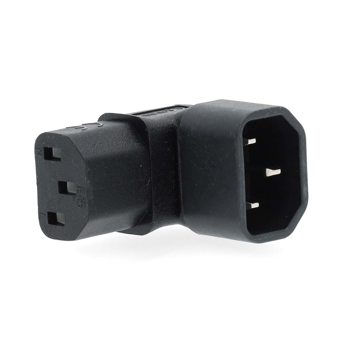 Nedis C13 (haaks/beneden) - C14 stroomadapter | zwart