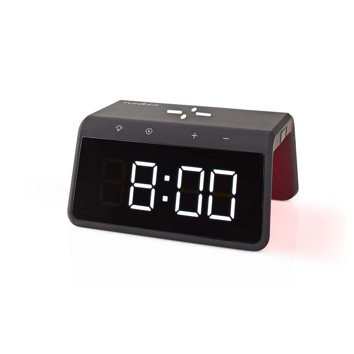 Nedis wekker met nachtlamp en draadloze Qi lader | 15W | zwart