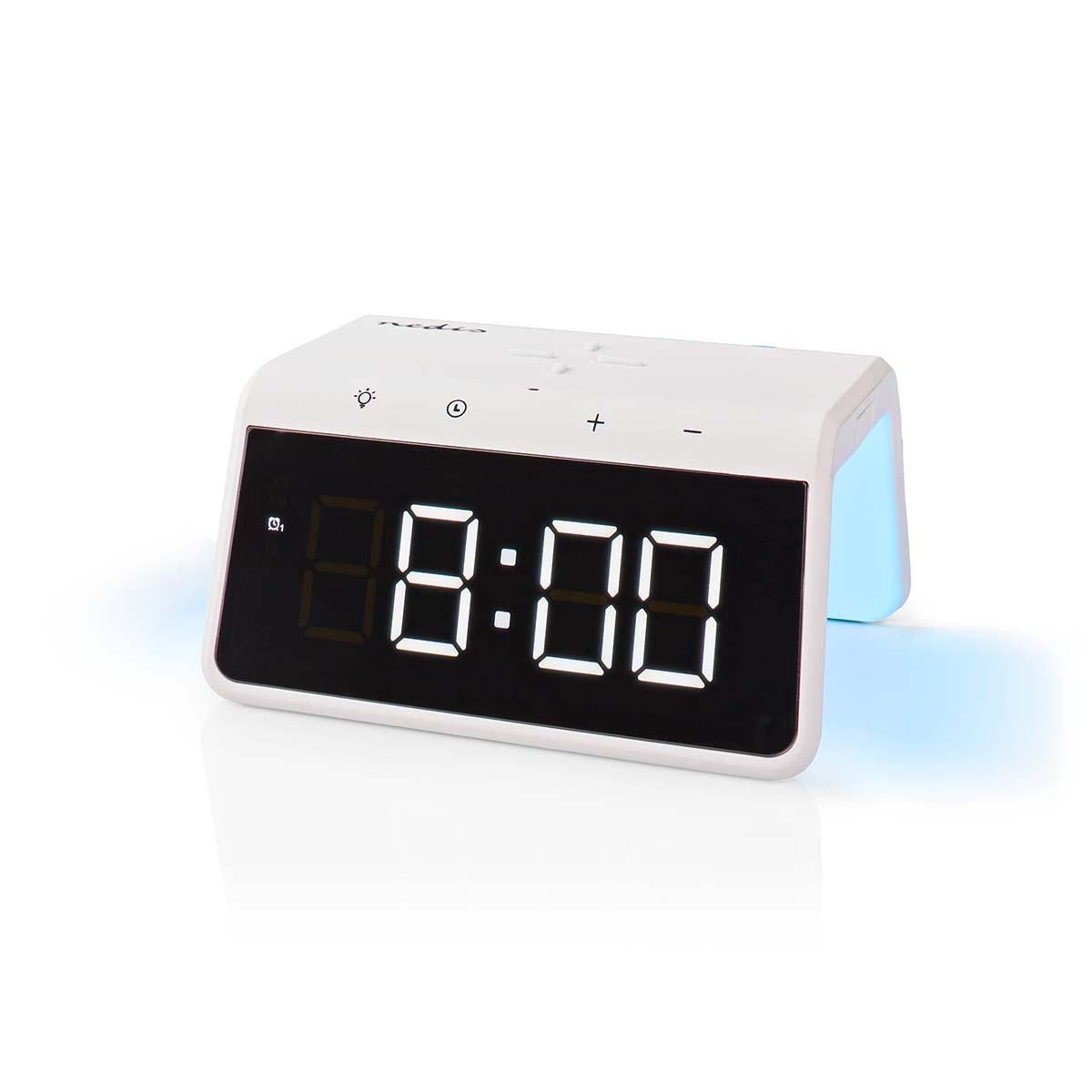 Nedis wekker met nachtlamp en draadloze Qi lader | 15W | wit