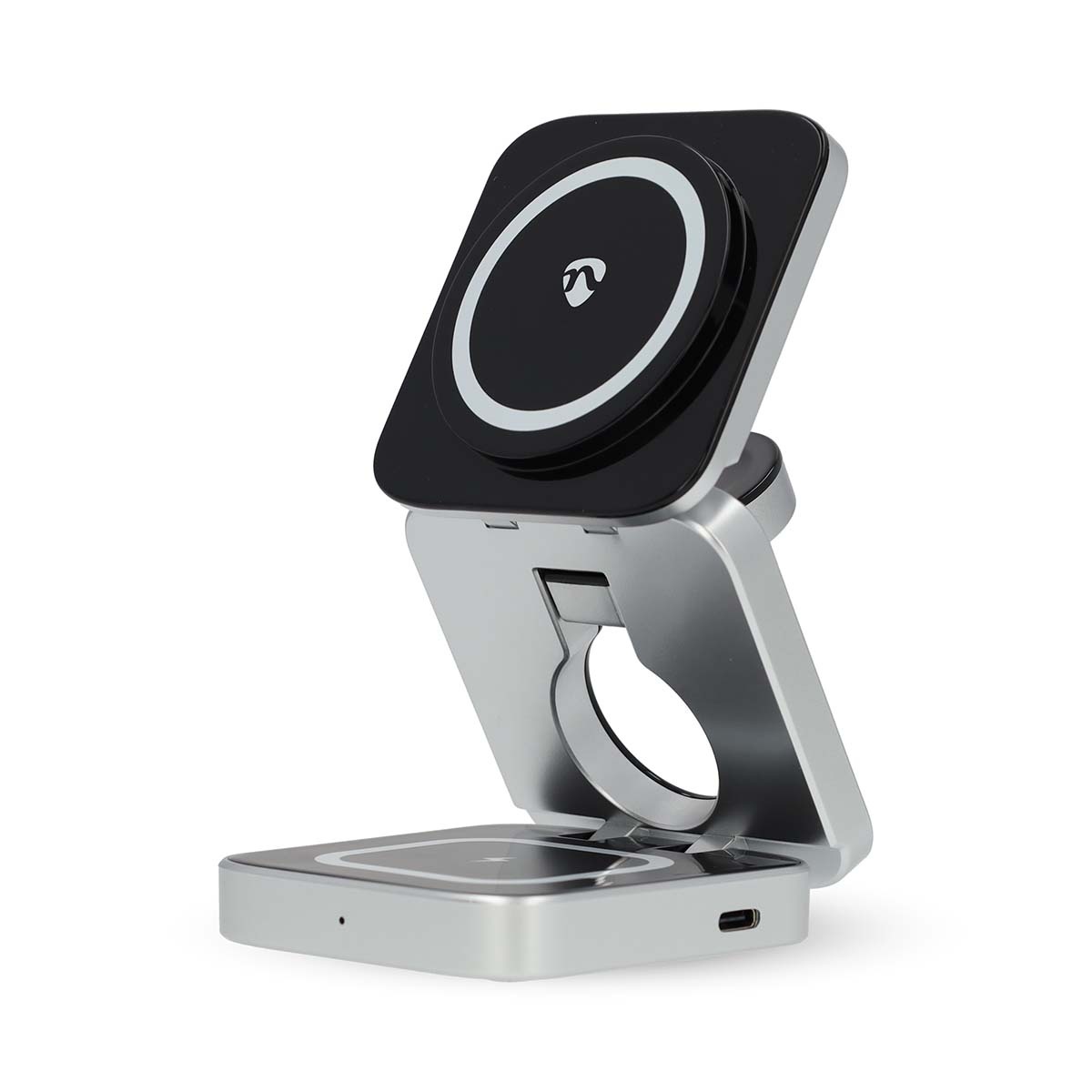 Nedis 3-in-1 draadloze Qi lader | 15W | zwart/zilver