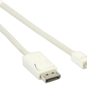 Mini DisplayPort-Kabel | DisplayPort 1.2 | Mini-DisplayPort Male | DisplayPort Male | 21.6 Gbps | Vernikkeld | 2.00 m | Rond | PVC | Wit | Envelop
