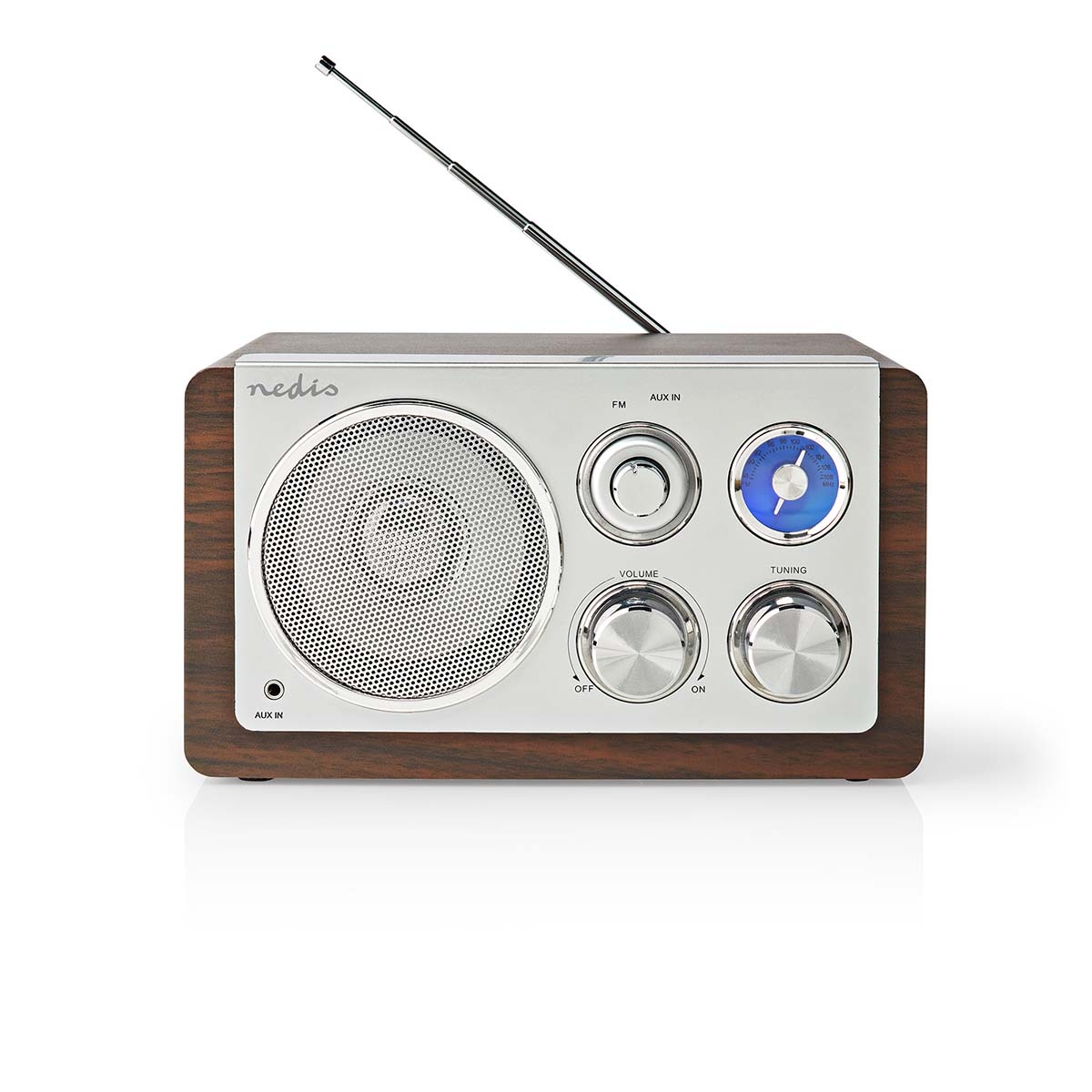 Nedis FM tafelradio | 15W | bruin