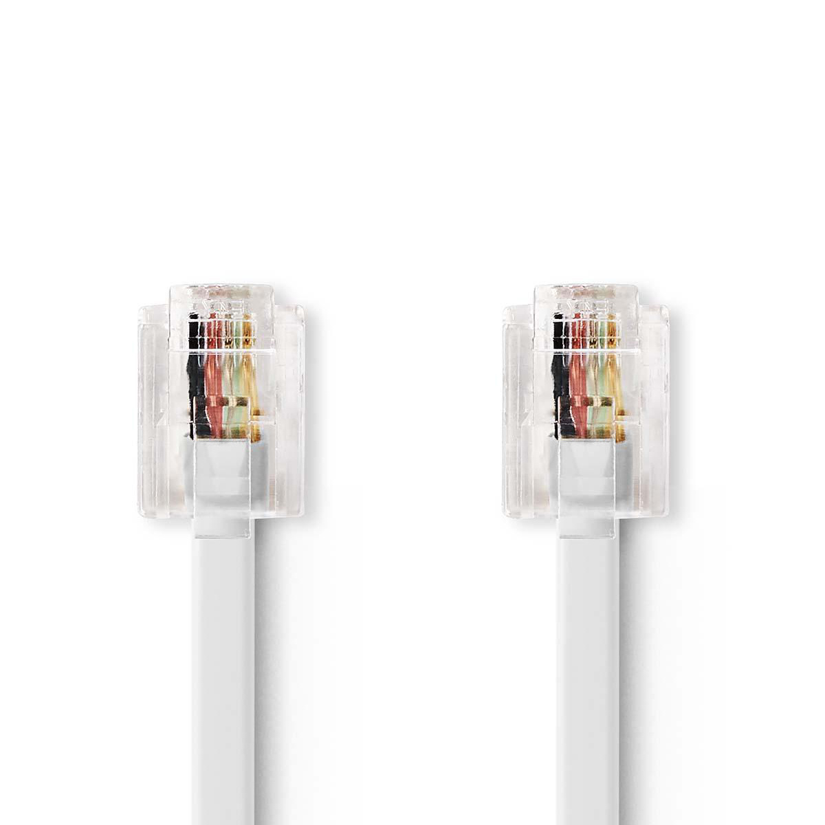Nedis RJ11 telecom kabel | wit | 5 meter