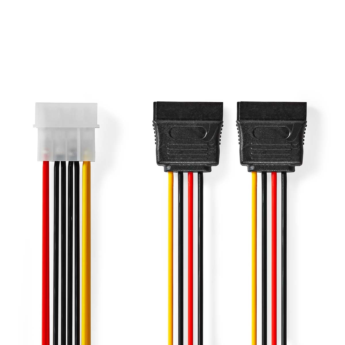 Nedis Molex (m) - 2x SATA (v) splitter | 0,15 meter