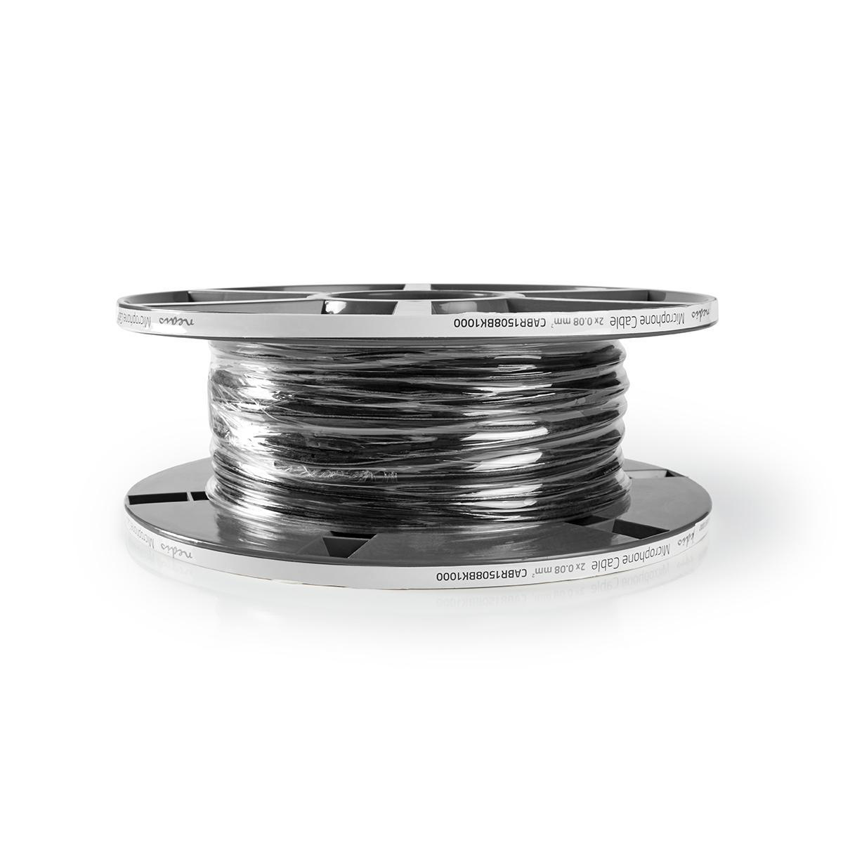 Nedis 2-aderige microfoonkabel | 2x 0,08mm | zwart | 100 meter