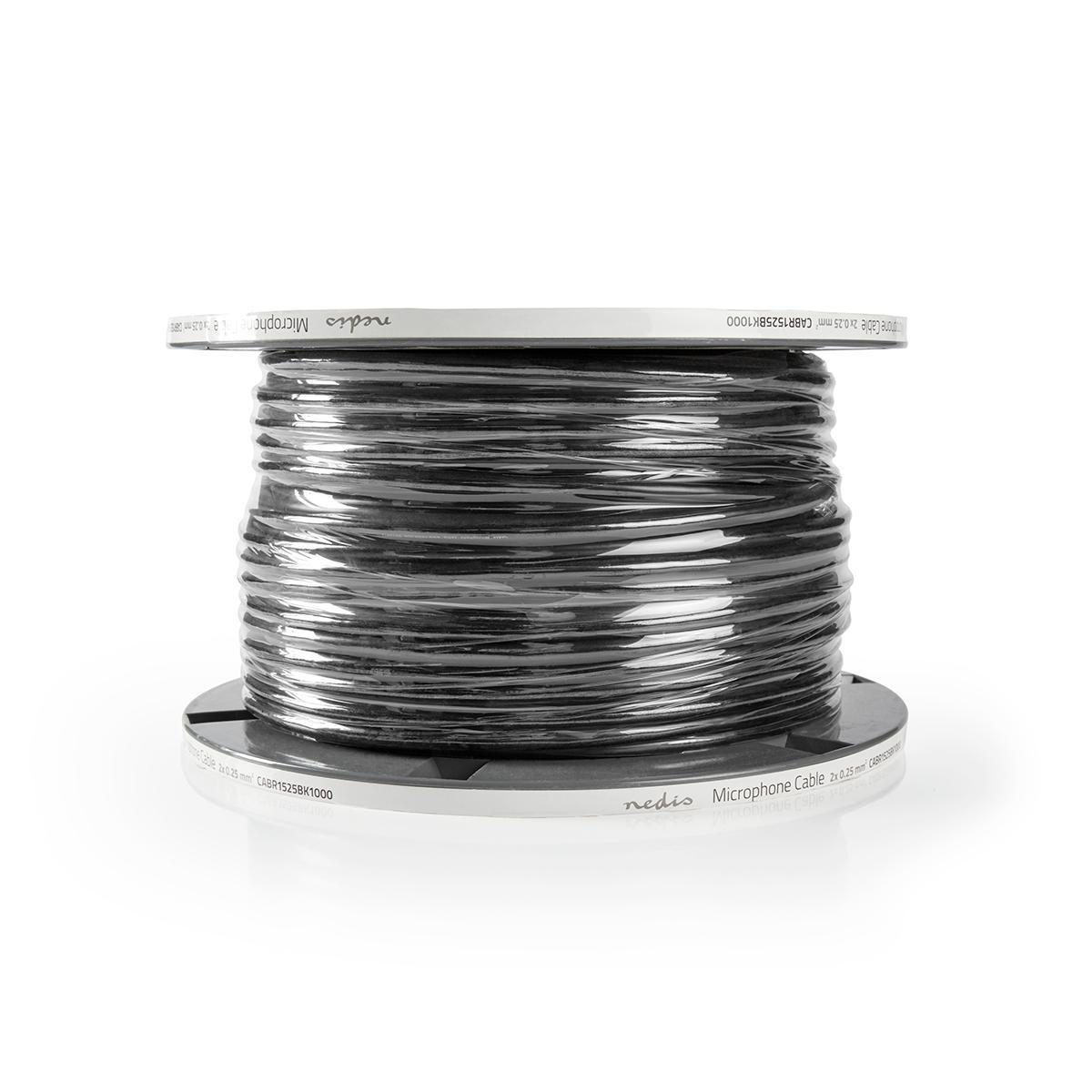 Nedis 2-aderige microfoonkabel | 2x 0,25mm | zwart | 100 meter