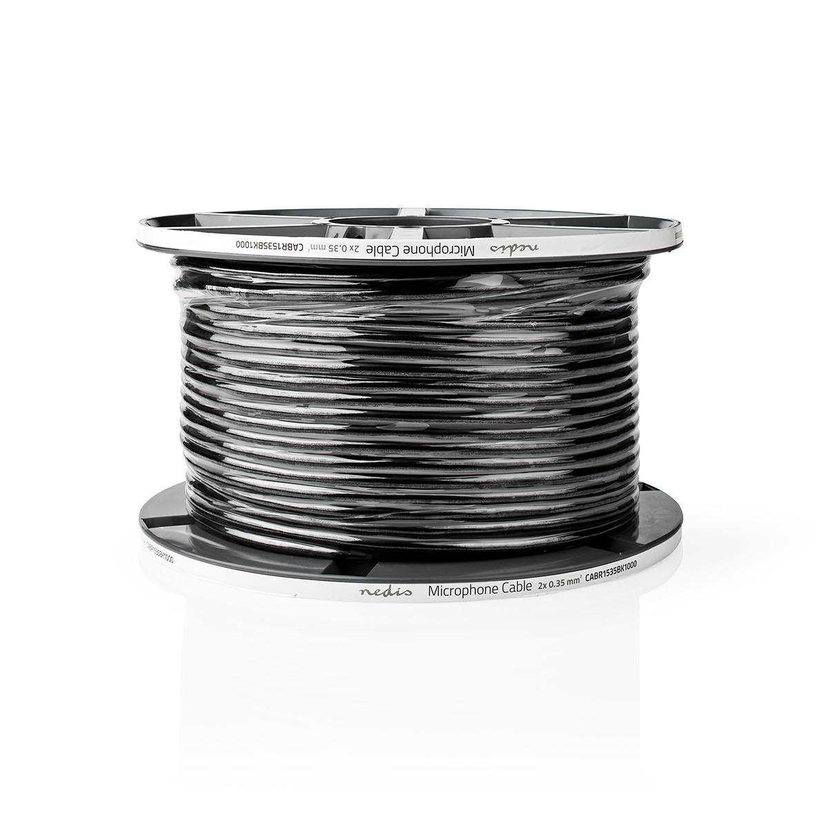 Nedis 2-aderige microfoonkabel | 2x 0,35mm | zwart | 100 meter
