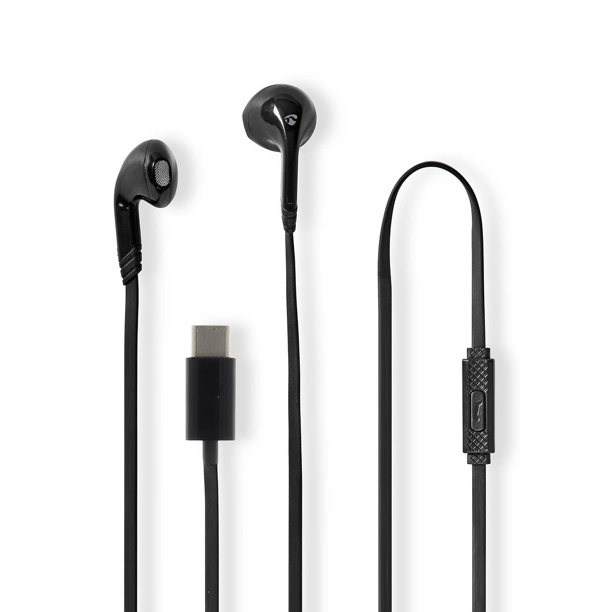 Nedis stereo in-ear earphones met microfoon | USB-C | zwart | 1,2 meter