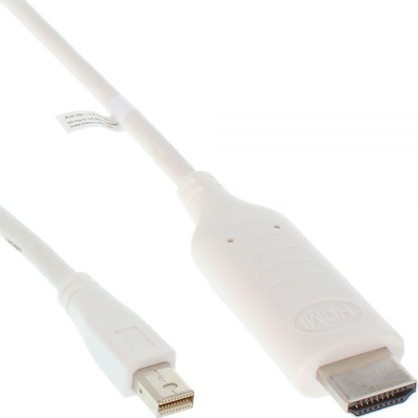 Premium Mini DisplayPort 1.2 naar HDMI 1.4 kabel (4K 30 Hz) / wit - 2 meter