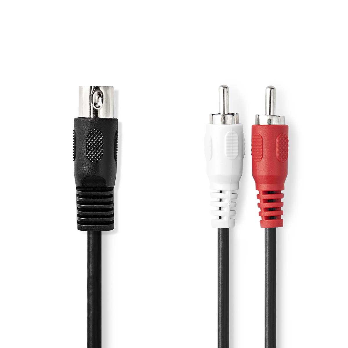 DIN 5-pins - Tulp stereo kabel (afspelen) | zwart | 1 meter