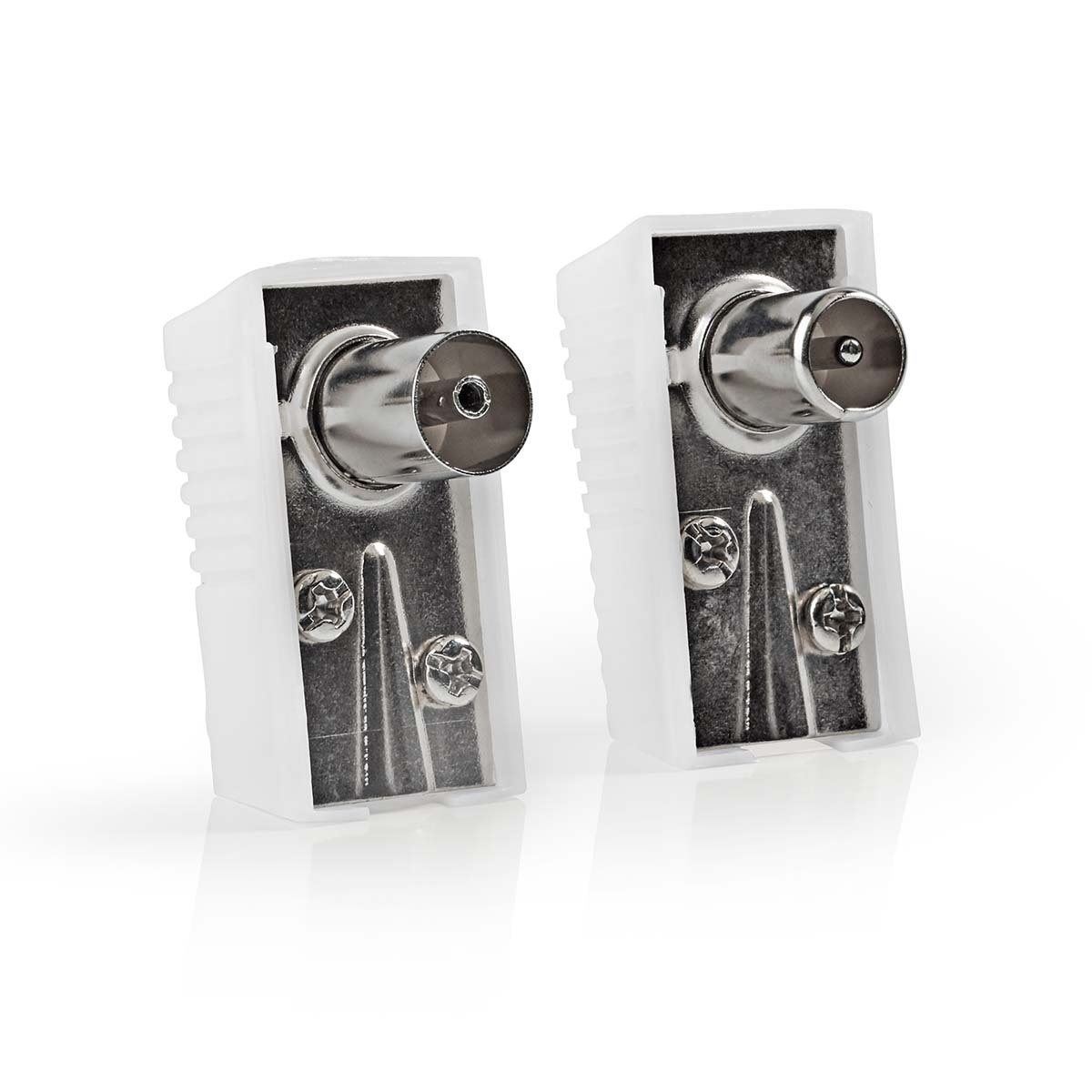 Nedis Coax IEC (m+v) schroef connectoren set | haaks | kunststof