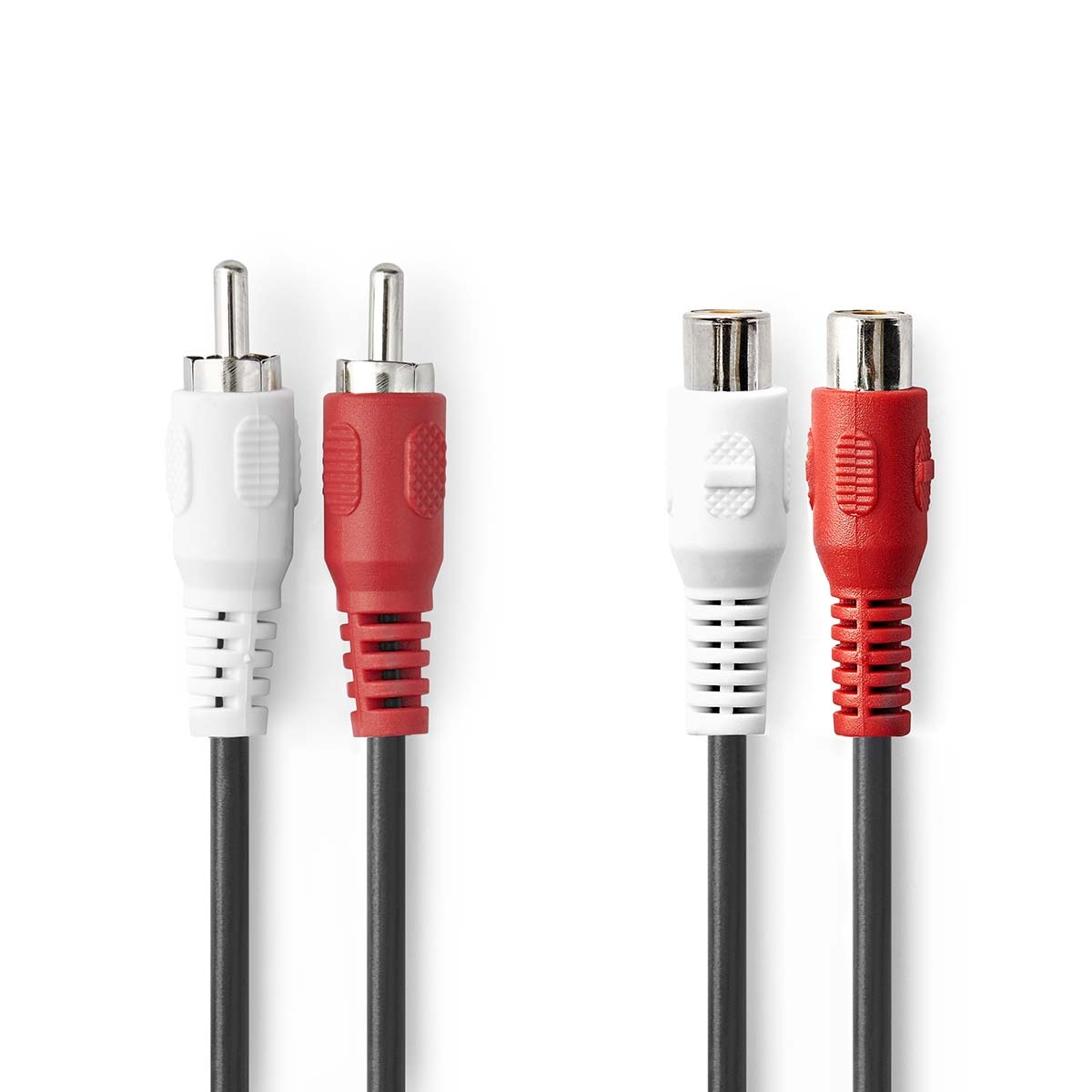 Tulp stereo verlengkabel | zwart | 2 meter
