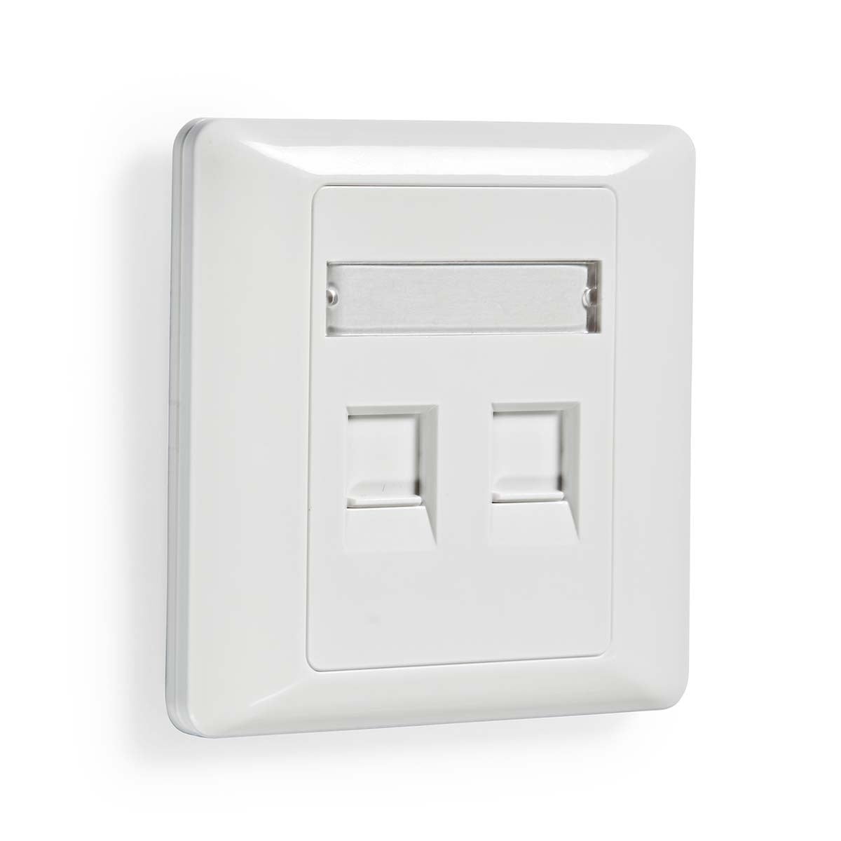 Nedis wandcontactdoos | voor 2 Keystone modules | 0° opening | wit