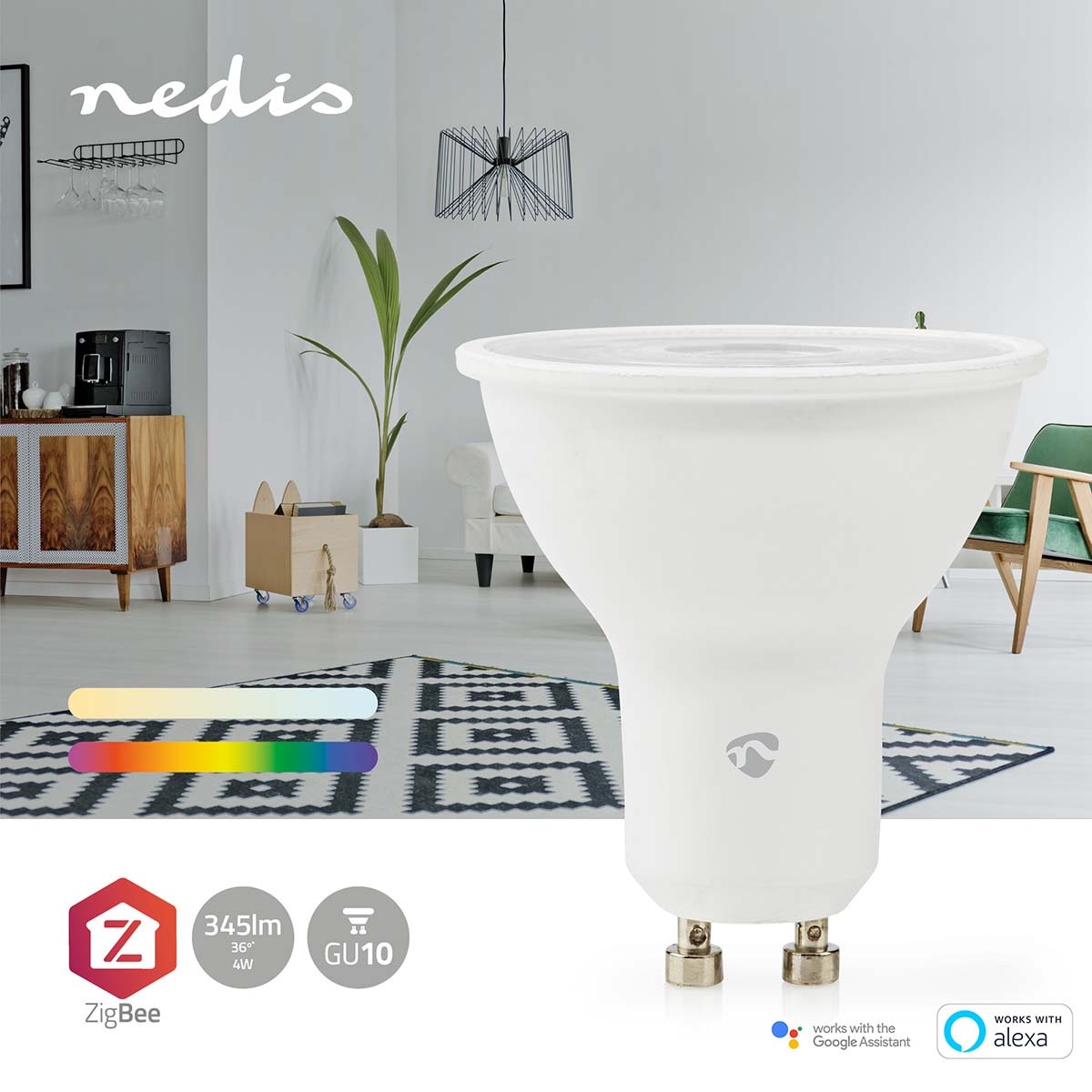 Nedis SmartLife Zigbee LED-lamp | RGB + warm tot koel wit | GU10 | PAR16 | 4,7W - Afbeelding 6