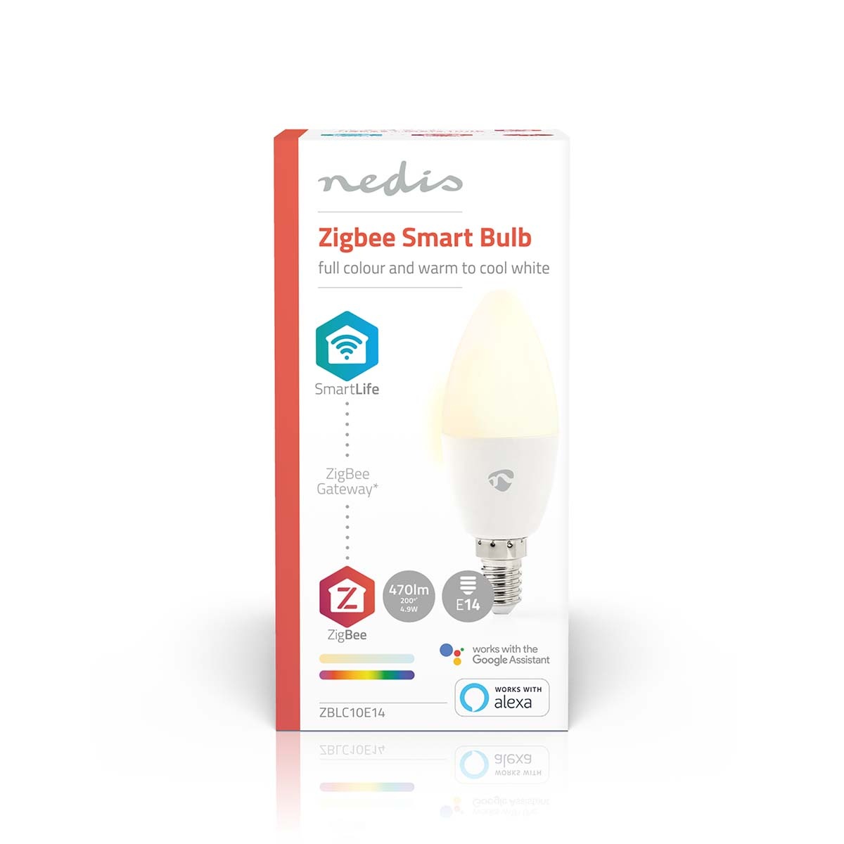 Nedis SmartLife Zigbee LED-lamp | RGB + warm tot koel wit | E14 | C37 | 4,9W - Afbeelding 4