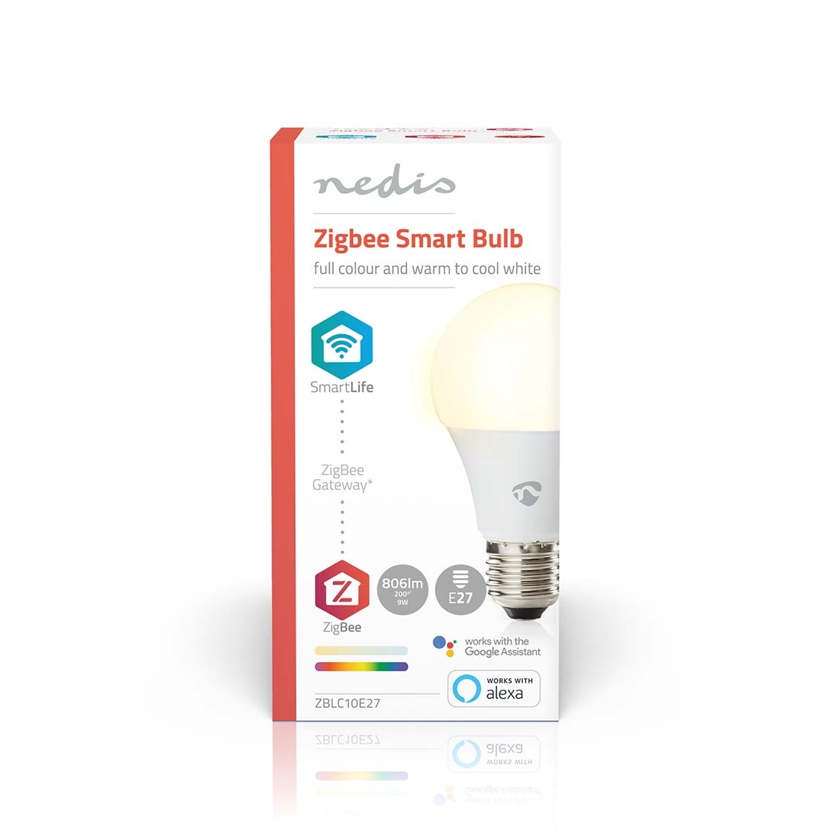 Nedis SmartLife Zigbee LED-lamp | RGB + warm tot koel wit | E27 | A60 | 9W - Afbeelding 4
