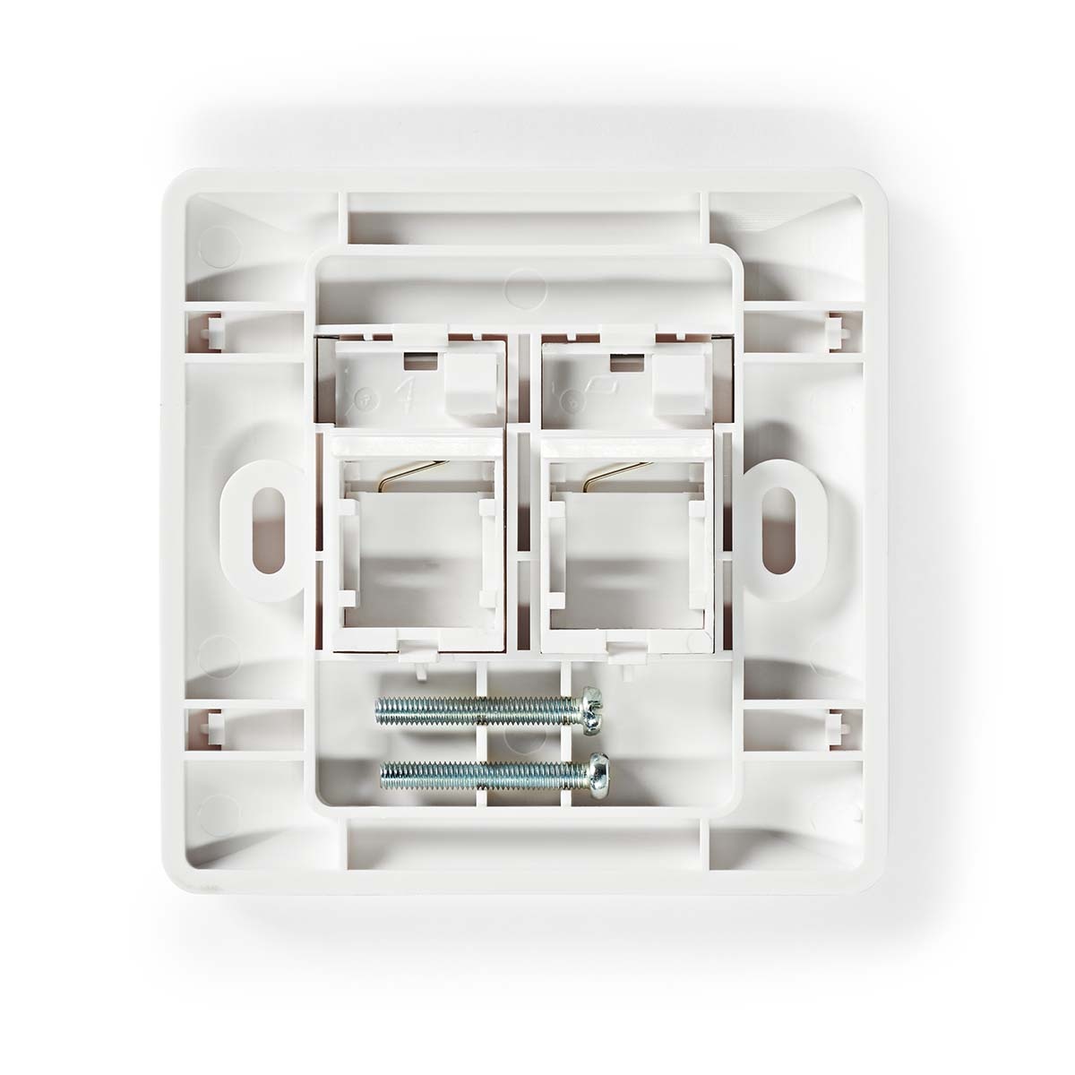 Nedis wandcontactdoos | voor 2 Keystone modules | 0° opening | wit - Afbeelding 3