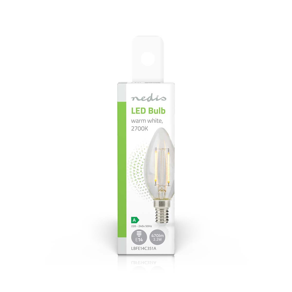 Nedis LED-filamentlamp | warm wit | E14 | C35 | 2,2W | Energielabel A - Afbeelding 3
