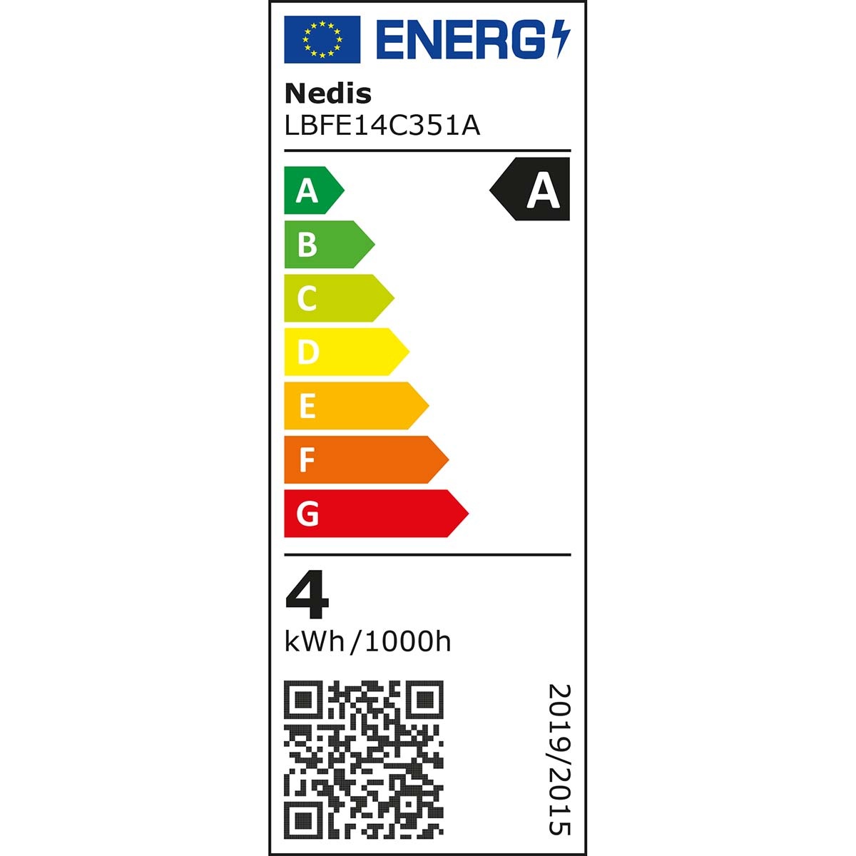 Nedis LED-filamentlamp | warm wit | E14 | C35 | 2,2W | Energielabel A - Afbeelding 4