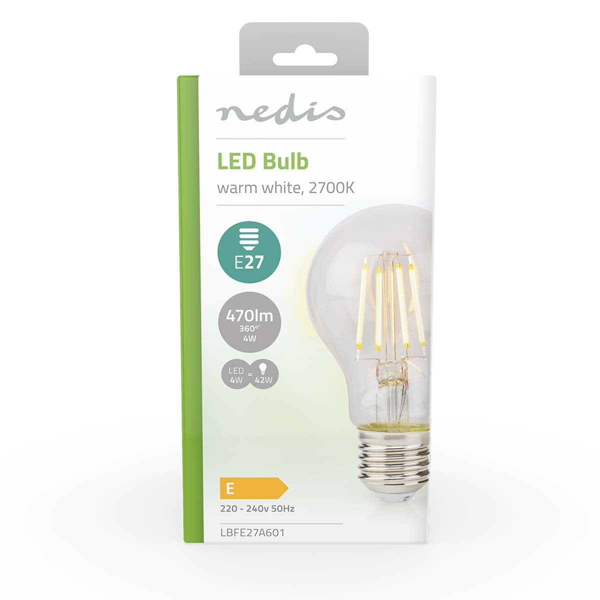 Nedis LED-filamentlamp | warm wit | E27 | A60 | 4W - Afbeelding 3