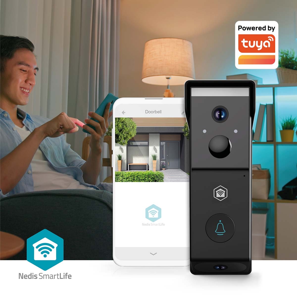 Nedis SmartLife videodeurbel met gong | 2 camera's | batterijvoeding | Wi-Fi | Full HD 1080p - Afbeelding 5