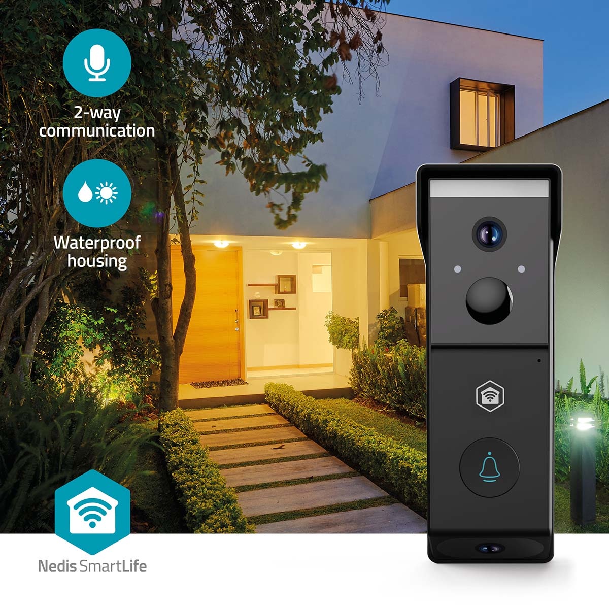 Nedis SmartLife videodeurbel met gong | 2 camera's | batterijvoeding | Wi-Fi | Full HD 1080p - Afbeelding 8