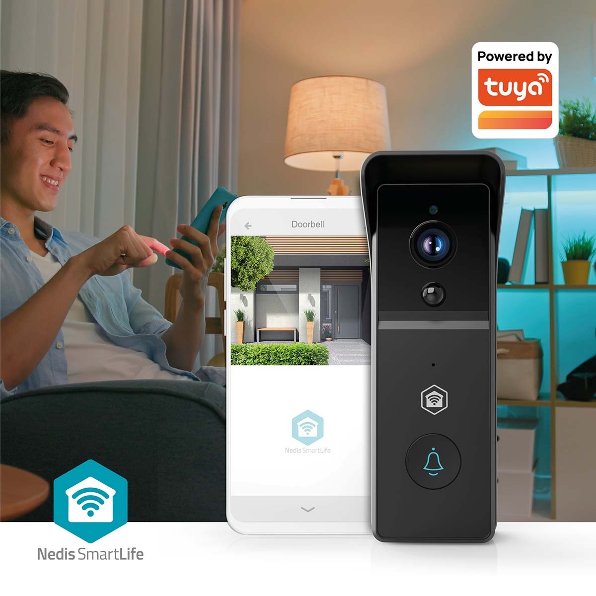 Nedis SmartLife videodeurbel met gong | batterijvoeding | Wi-Fi | 3MP Full HD 1296p - Afbeelding 7