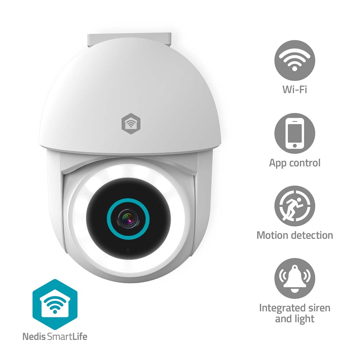 Nedis SmartLife outdoor camera met spotlight | draaien/kantelen | USB-voeding | Wi-Fi | 3MP Full HD 1296p - Afbeelding 5