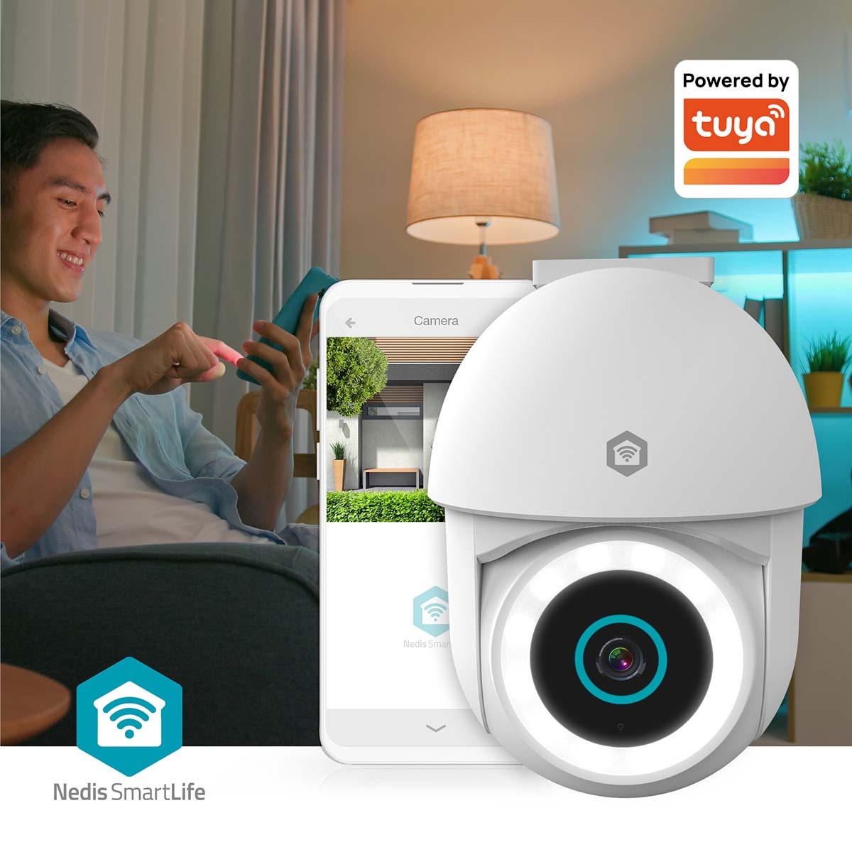 Nedis SmartLife outdoor camera met spotlight | draaien/kantelen | USB-voeding | Wi-Fi | 3MP Full HD 1296p - Afbeelding 6
