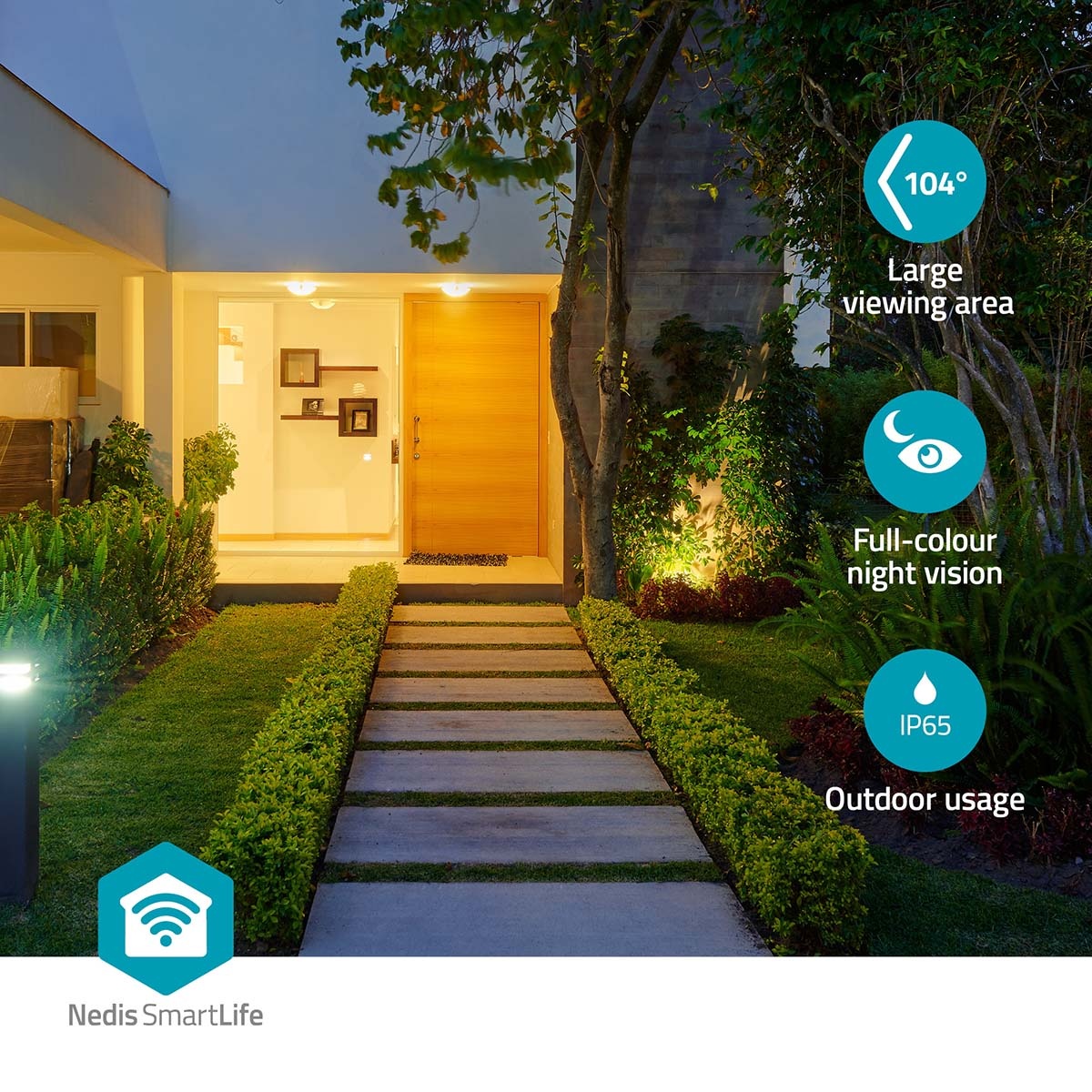 Nedis SmartLife outdoor camera met spotlight | draaien/kantelen | USB-voeding | Wi-Fi | 3MP Full HD 1296p - Afbeelding 7