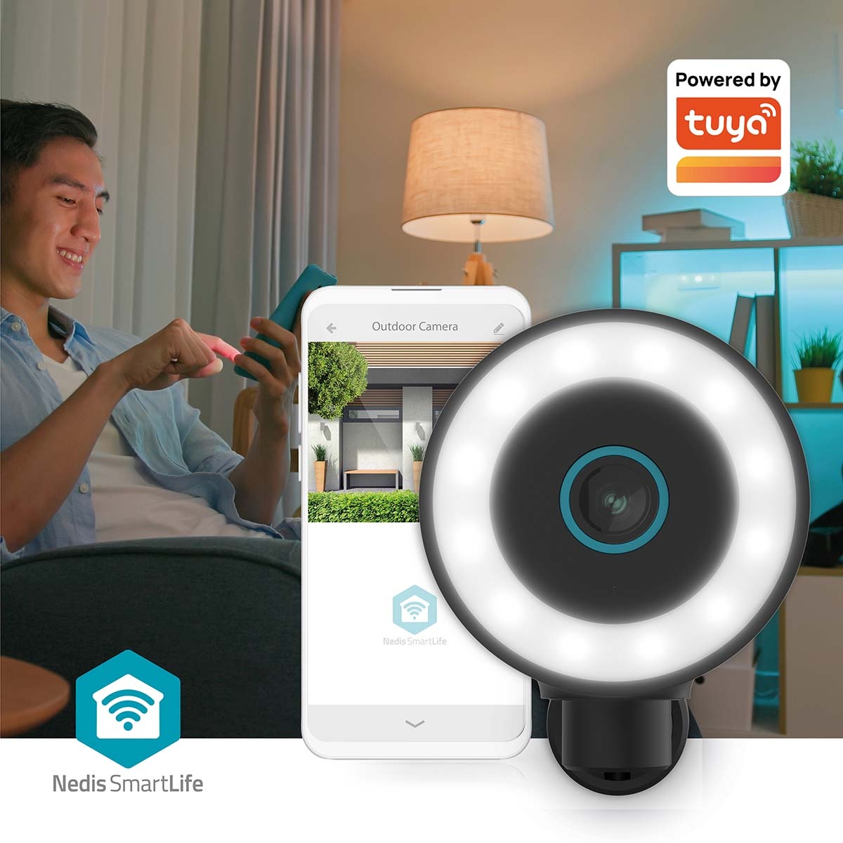 Nedis SmartLife outdoor camera met spotlight | USB-voeding | draaibaar | Wi-Fi | 4K - Afbeelding 6