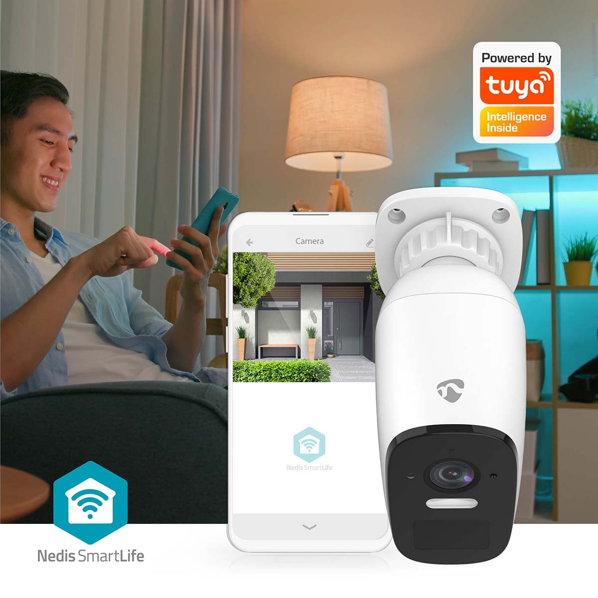 Nedis SmartLife outdoor camera met spotlight | batterijvoeding | Wi-Fi | 4MP Quad HD 1440p - Afbeelding 4