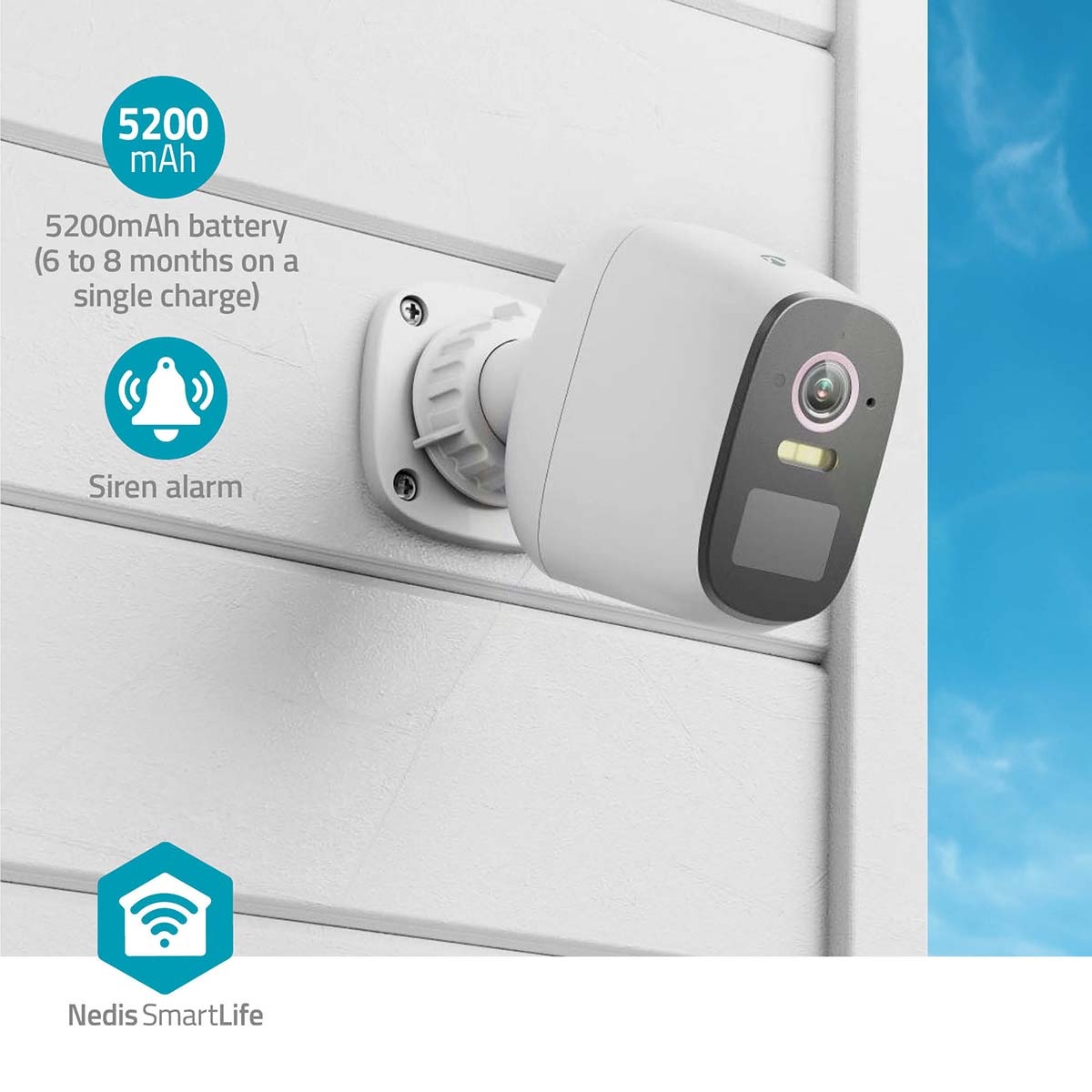Nedis SmartLife outdoor camera met spotlight | batterijvoeding | Wi-Fi | 4MP Quad HD 1440p - Afbeelding 6